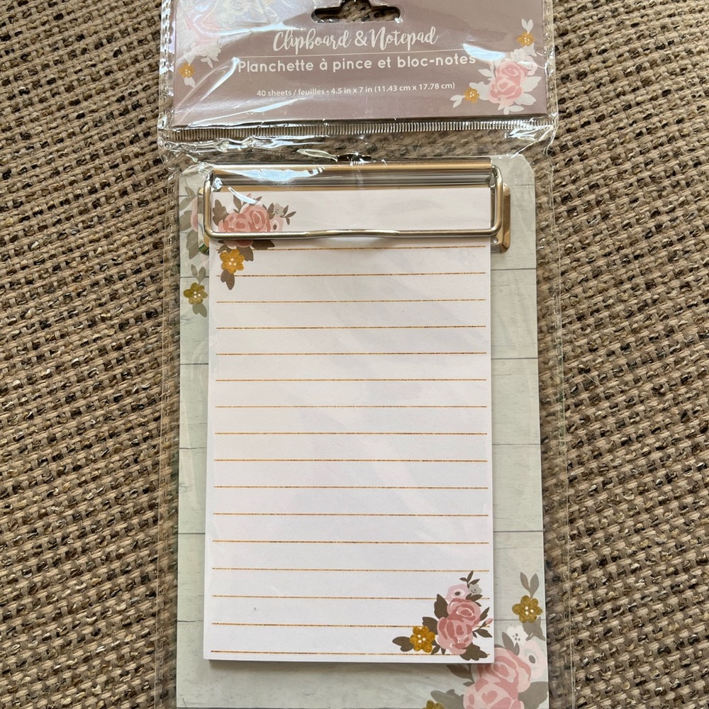 Floral Clipboard & Notepad Set
